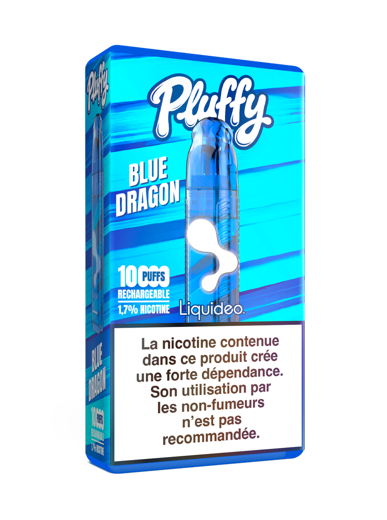 Pluffy - Blue Dragon - Starter (1 Batterie + 1 pod remplissable + 1 fiole 10ml) 1,7% nicotine x5