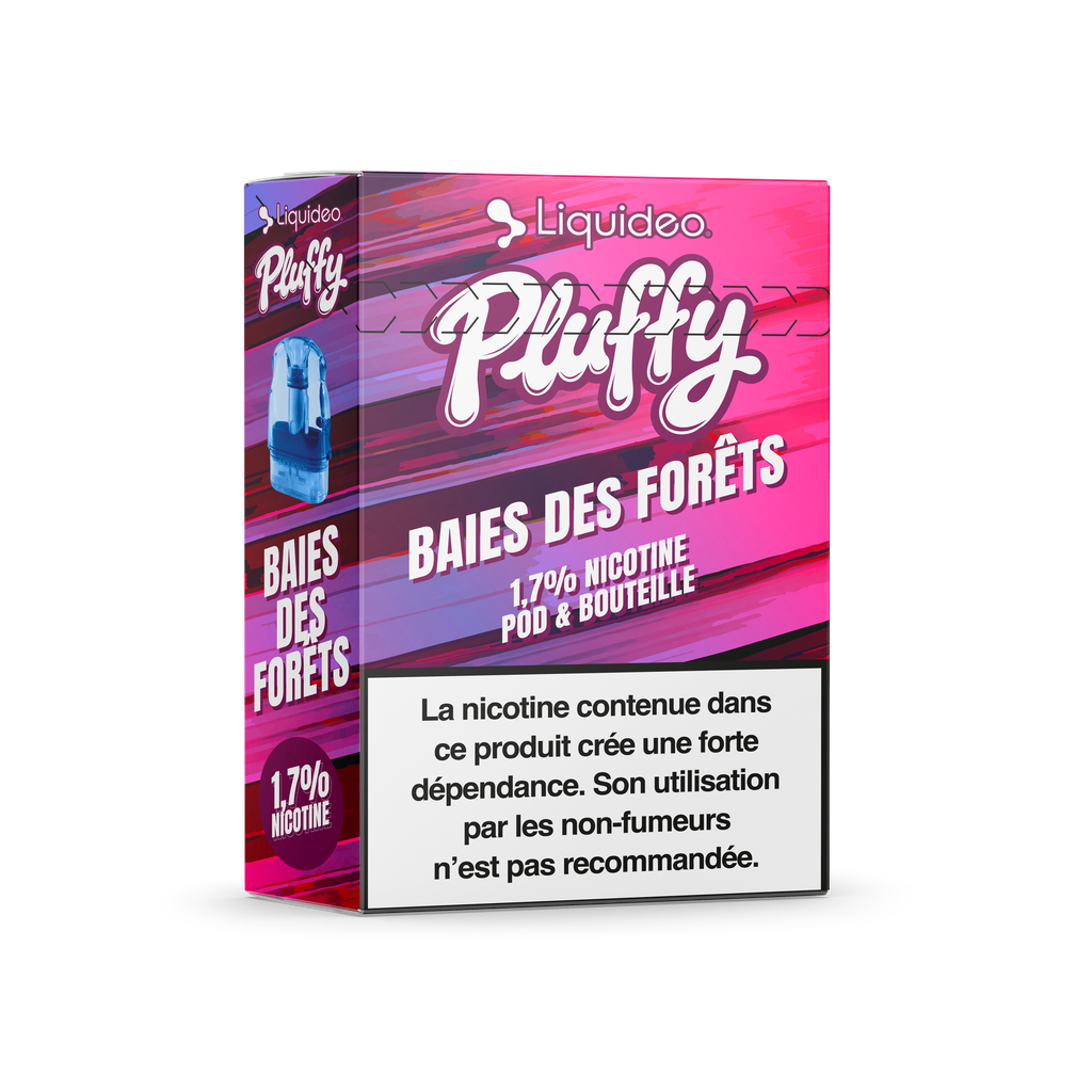 Pluffy - Baie des Forets - 1 pod + 1 fiole 10ml 1,7% nicotine x10