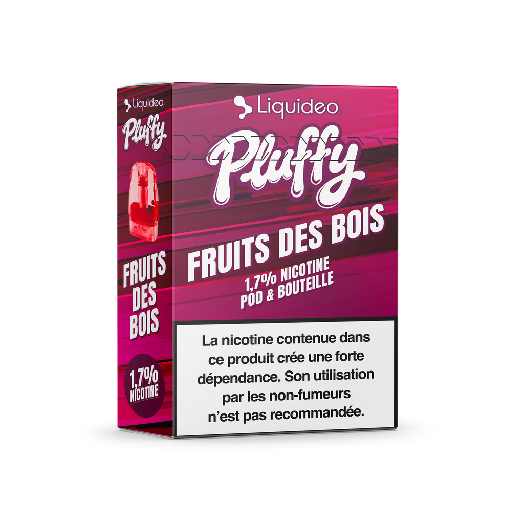 Pluffy - Fruits des Bois - 1 pod + 1 fiole 10ml 1,7% nicotine x10