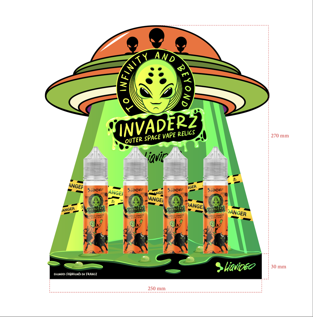 Présentoir Comptoir Spacerz 50ml + 4 saveurs en 50ml