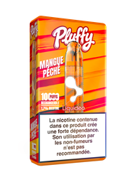 Pluffy - Mangue Péché - Starter (1 Batterie + 1 pod remplissable + 1 fiole 10ml) 1,7% nicotine x5