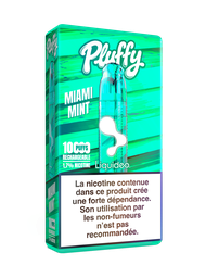 Pluffy - Miami Mint - Starter (1 Batterie + 1 pod remplissable + 1 fiole 10ml) 1,7% nicotine x5