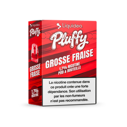 Pluffy - Grosse Fraise - 1 pod + 1 fiole 10ml 1,7% nicotine x10